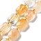 Natural Yellow Hematoid Quartz/Golden Healer Quartz  Beads Strands, Faceted, Rectangle, 10x8x4.5mm, Hole: 1mm, about 31pcs/strand, 15.35''(39cm)