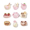 Opaque Resin Imitation Food Decoden Cabochons, Mini Strawberry Ice Cream & Bread & Cake, Mixed Shapes, 8.5~13.5x8~13.5x5~6mm