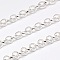 Electroplate Brass Rolo Chains, Belcher Chain, Soldered, with Spool, Silver Color Plated, 3x1mm, about 164.04 Feet(50m)/roll