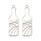 Non-Tarnish 201 Stainless Steel Pendants, Laser Cut, Bottle Charm, Stainless Steel Color, 40x12x1mm, Hole: 2mm