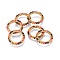 MIYUKI & TOHO Handmade Japanese Seed Beads, with Brass Link Rings, Loom Pattern, Ring, Golden, Colorful, 15~16x1.8mm