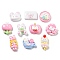 Opaque Resin Cabochons, Rabbit & Girl & Flower, Mixed Shapes, Mixed Color, 20.5~30x15~25x7.5~8mm