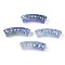 Acrylic Tube Beads, Curved Tube, AB Color Plated, Faceted, Light Steel Blue, 32x12x9.5mm, Hole: 2mm