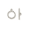 Alloy Toggle Clasps, Cadmium Free & Lead Free, Rack Plating, Ring, Platinum, Ring: 13.5x10.5x1.5mm, Hole: 1.2mm, Bar: 4x15.5x1.5mm, hole: 1.2mm