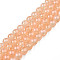 Translucent Crackle Glass Beads Strands, with Glitter Powder, Round, Sandy Brown, 8x7.5mm, Hole: 1mm, about 100~105Pcs/strand, 31.50 inch~33.07 inch(80cm~84cm)