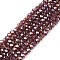 Electroplate Glass Beads Strands, AB Color Plated, Faceted, Rondelle, Old Rose, 2.3~2.7x2mm, Hole: 0.4mm, about 144~150pcs/strand, 28~29cm
