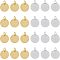 SUPERFINDINGS 100pcs Flat Round Pendents Golden & Silver Brass Stamping Blank Tag Charms for Jewelry Making 12x0.25mm