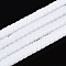 Opaque Solid Color Glass Beads Strands, Flat Round, White, 6~6.5x3~3.5mm, Hole: 0.8mm, about 114~116pcs/strand, 14.76~14.96 inch(37.5~38cm)