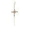 Brass Crystal Rhinestone Ear Wrap Crawler Hook Earrings for Women, Real 18K Gold Plated, Cross, 73.5x18.5mm, Pin: 1mm