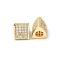 Brass Micro Pave Cubic Zirconia European Beads, Large Hole Beads, Cadmium Free & Nickel Free & Lead Free, Triangle, Real 18K Gold Plated, 8.5x8x8mm, Hole: 3.9~4.2mm