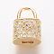 Brass Micro Pave Cubic Zirconia Pendants, Padlock, Golden, 18.5x11.5x6mm, Hole: 5.5x6.5mm
