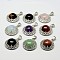 Natural & Synthetic Gemstone Pendants, with Brass Findings, Half Round, Platinum, 28x24x9~10mm, Hole: 8x4mm