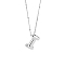 1pc Brass Chain with Alloy Letter Pendants Necklaces, Lead Free & Nickel Free & Cadmium Free, Platinum, Letter I, 17.99~18.23 inch(45.7~46.3cm), pendants: 20~22.5x13~23mm