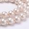 Wrinkle Textured Shell Pearl Beads Strands, Round, White, 14mm, Hole: 1mm, about 28pcs/strand, 15.6 inch(39.5cm)