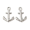 Non-Tarnish 304 Stainless Steel Pendants, Anchor Charms, Stainless Steel Color, 16x11x1.8mm, Hole: 2mm
