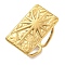 304 Stainless Steel Ring for Women, Rectangle, Golden, 14x23mm,US Size 6(16.5mm)