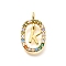 Brass Micro Pave Cubic Zirconia Pendants, Cadmium Free & Nickel Free & Lead Free, Real 18K Gold Plated, Oval with Letter Charms, Letter K, 18.5x11x3.5mm, Hole: 2x1.5mm