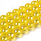 Electroplate Transparent Glass Beads Strands, AB Color Plated, Round, Gold, 9.5~10mm, Hole: 1.5mm, about 40~42pcs/strand, 14.76~15.12 inch(37.5~38.4cm)