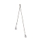 Brass Micro Pave Clear Cubic Zirconia Big Pendants, Trapezoid Tassel, Platinum, 89x4x3mm, Hole: 2mm