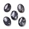 Natural Black Larvikite Cabochons, Oval, 25x18x7mm