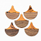 Resin & Walnut Wood Pendants, Fan, Orange, 38x38x3mm, Hole: 2mm
