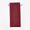 Imitation Burlap Pouches, Bottle Bag, Drawstring Bags, Dark Red, 34~35x14~15cm