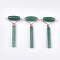 Natural Green Aventurine Massage Tools, Facial Rollers, with Brass Findings, Rose Gold, 130x59x19mm