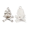 CCB Plastic Pendants, Skull Charm, Platinum, 42x28.5x7.5mm, Hole: 3mm
