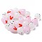 Handmade Lampwork Beads Strands, Round with Cone, Pink, 11.5x12mm, Hole: 1mm, about 20pcs/strand, 9.84 inch(25cm)