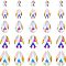 5 Size Sew on Rhinestone, Glass Rhinestone Faceted Cabochons, Teardrop, Double Hole Cabochons, Light Siam AB, 70Pcs/box