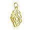 304 Stainless Steel Pendants, Feather, Golden, 17.5x10.5x1mm, Hole: 2.5mm