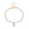 Fashionable and Creative Rhinestone Anklet Bracelets, English Letter N Hip-hop Creative Beach Anklet for Women, Golden