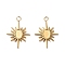 304 Stainless Steel Pendant Cabochon Settings, Sun, Real 18K Gold Plated, Tray: 5x7mm, 28x19.5x1.8mm, Hole: 2.8mm