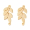 201 Stainless Steel Links, Manual Polishing, Leaf PVD Vacuum Plating, Real 18K Gold Plated, 22.5x10x1.5mm, Hole: 1.2mm