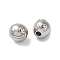 Tarnish Resistant 304 Stainless Steel Beads, Round with Horror Face, Stainless Steel Color, 8x7x7mm, Hole: 2mm
