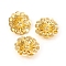 Multi-Petal Brass Bead Caps, Long-Lasting Plated, Flower, Golden, 16x5mm, Hole: 0.9mm