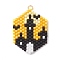 Hallowen Theme Glass Seed Beaded Pendants, Hexagon, with 304 Stainless Steel Jump Ring, Real 18K Gold Plated, House, 30.5x24x2.5mm, Hole: 2.5mm