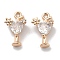 Brass Micro Pave Clear Cubic Zirconia Charms, Cadmium Free & Nickel Free & Lead Free, Cocktail, Real 18K Gold Plated, 13x8x4mm, Hole: 1.2mm
