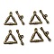 Tibetan Style Alloy Toggle Clasps, Triangle, Cadmium Free & Nickel Free & Lead Free, Antique Bronze, 23x21.5x3mm, Hole: 2mm