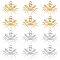 12Pcs 2 Colors 304 Stainless Steel Pendants, with Crystal Rhinestone, Eye Charms, Golden & Stainless Steel Color, 19.5x18.5x3mm, Hole: 2.5mm, 6pcs/color