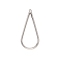 Brass Pendants, Cadmium Free & Nickel Free & Lead Free, Teardrop Charms, Real Platinum Plated, 41x18x1.5mm, Hole: 1.8mm