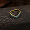 925 Sterling Silver Pave Cubic Zirconia V-shaped Finger Rings for Women, US Size 9(18.9mm)