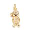 Brass Micro Pave Cubic Zirconia Pendants, Boy, Golden, 17.5x8x2mm, Hole: 3mm