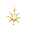 Brass Pendants, Long-Lasting Plated, Lead Free & Cadmium Free, Rack Plating, with Jump Ring, Sun, 16.5x14.5x2mm, Hole: 3mm