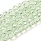 Transparent Baking Paint Glass Beads Strands, Faceted, Rondelle, Light Green, 6x5mm, Hole: 1.2mm