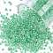 12/0 Glass Seed Beads, Transparent Inside Colours Luster, Round Hole, Round, Green, 12/0, 2~2.5x1.5~2mm, Hole: 0.8mm, about 30000pcs/bag