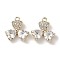 Brass Micro Pave Clear Cubic Zirconia Pendants, Cadmium Free & Nickel Free & Lead Free, Flower, Real 18K Gold Plated, 16.5x12x4mm, Hole: 1mm