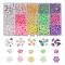 15 Style Handmade Polymer Clay Beads, Gemstone Beads, Glass Seed Beads, Mixed Color, 2~8mm, Hole: 1~2mm