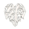 Non-Tarnish 304 Stainless Steel Pendants, Heart Charm, Stainless Steel Color, 49x42.5x2mm, Hole: 2.5mm