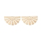 Brass Pendants, Half Round Charm, Real 18K Gold Plated, 20x35x1mm, Hole: 2mm